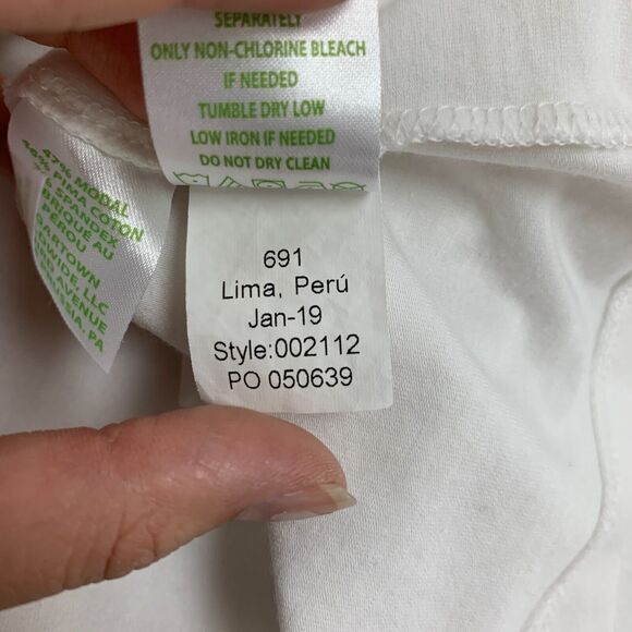Lilly Pulitzer Lanette Top Womens S White Pima Cotton Blend Flutter Sleeve Shirt - Picture 10 of 13